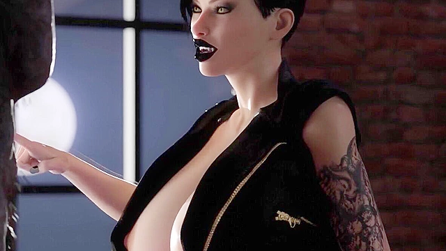 The Captive 1 - Busty vampire girl gets her face fucked by big werewolf