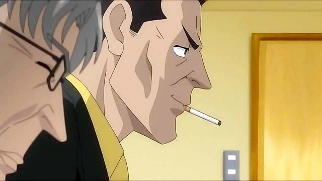 Busty redheaded wife gets her holes fucked by dirty old hentai men