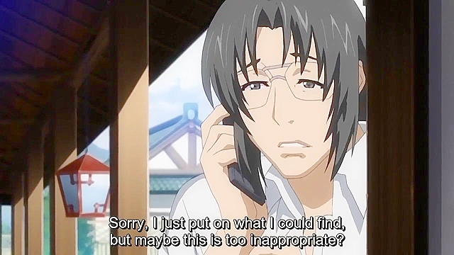 Secret Hot Spring Tour 2 - Hairy pussy anime schoolgirl gets fucked while loser watches