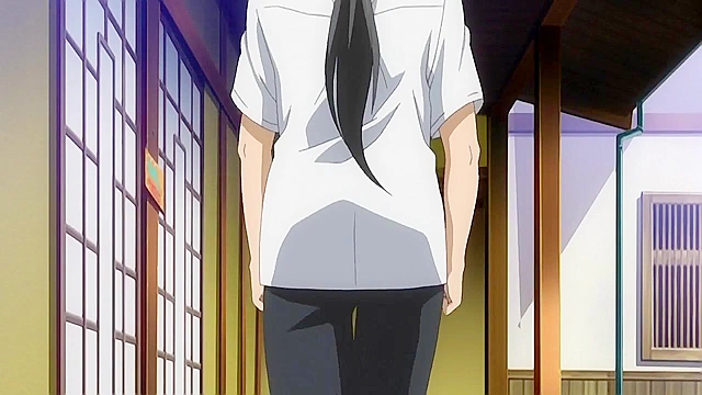 Secret Hot Spring Tour 2 - Hairy pussy anime schoolgirl gets fucked while loser watches