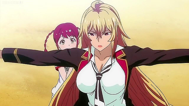 Hot anime babes fight on the beach until their bikinis get ripped off