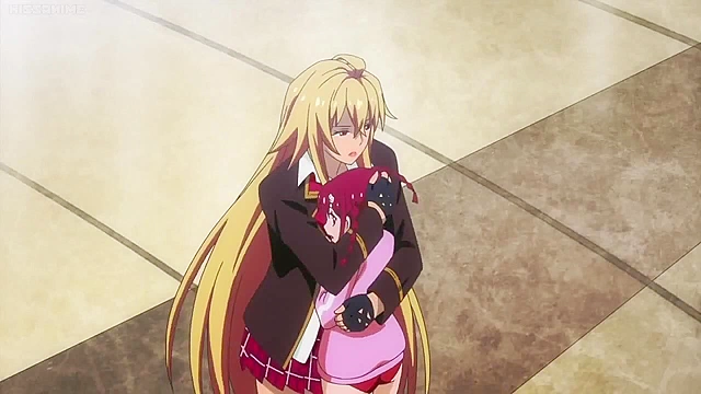 Hot anime babes fight on the beach until their bikinis get ripped off