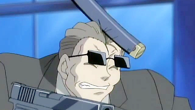 Busty hentai slut gets her pussy and ass fucked at the same time while sucking a dick