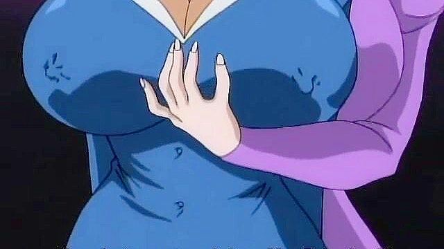 Busty hentai slut gets her pussy and ass fucked at the same time while sucking a dick