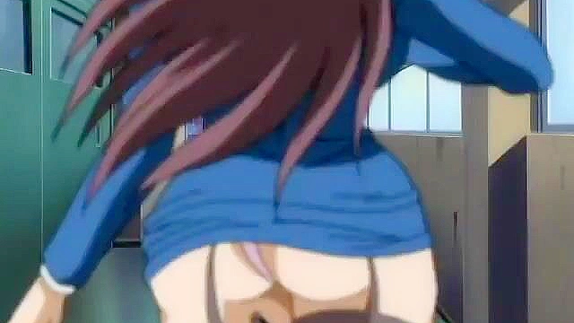 Busty hentai slut gets her pussy and ass fucked at the same time while sucking a dick