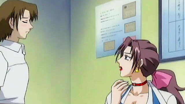 Busty hentai slut gets her pussy and ass fucked at the same time while sucking a dick