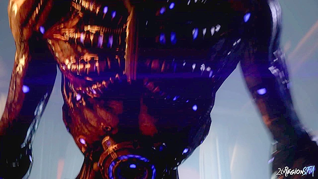 Cyber-Fuck 1 - Samus Aran gets her 3D animated pussy destroyed by big monster cocks