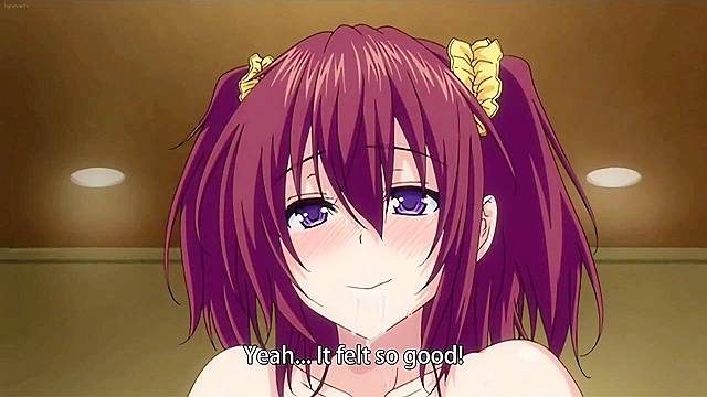 Dirty hentai cheerleader with huge tits puts on her uniform and fucks