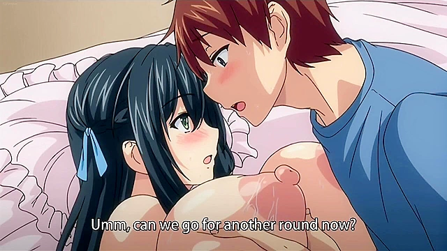 Dirty hentai cheerleader with huge tits puts on her uniform and fucks