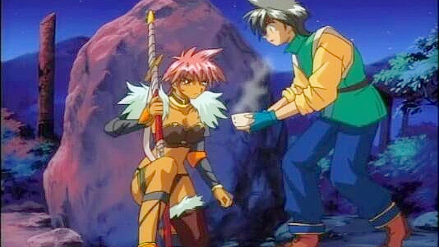 Purple haired anime girl is having sex in the dark forest with a boy and has a huge climax