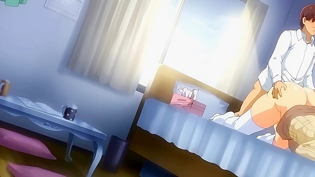 Melty Orgasm - Hentai aunt with huge tits teaches virgin nephew how to fuck