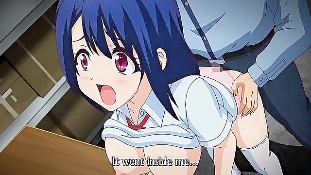 Peeping Girl 2 - Busty anime schoolgirl gets fucked by security guard while friend watches