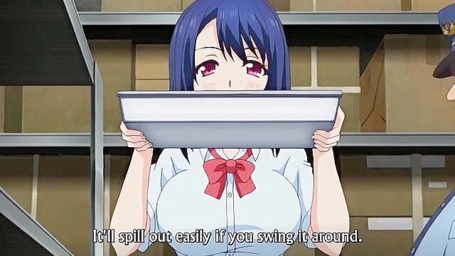 Peeping Girl 2 - Busty anime schoolgirl gets fucked by security guard while friend watches