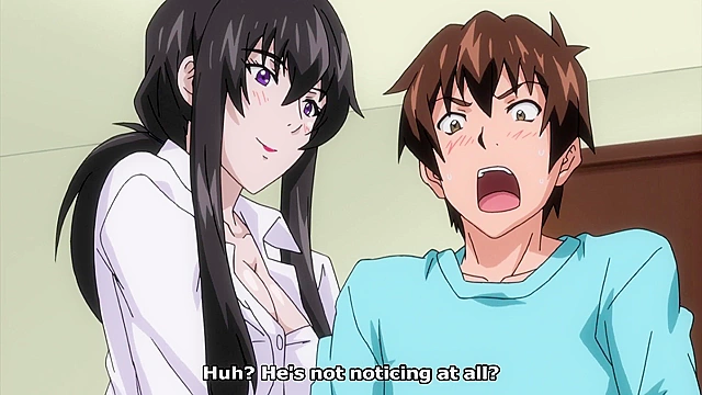 Amanee! - Busty aunt gives a boobjob to hentai virgin and he spews load on her face