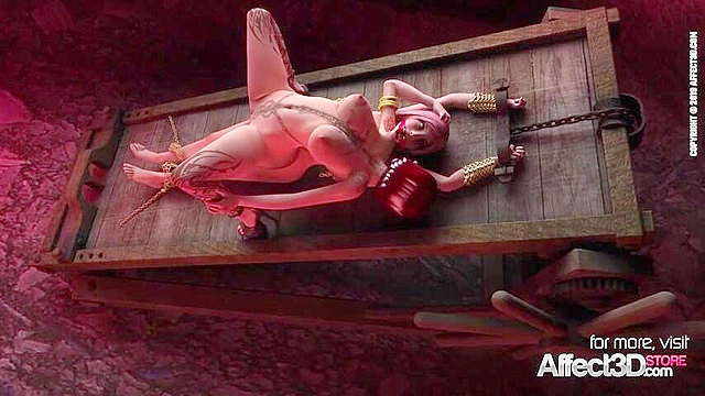 Vampire girl riding the cock of a tied up futanari slave