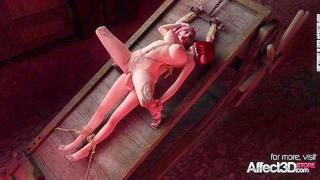 Vampire girl riding the cock of a tied up futanari slave