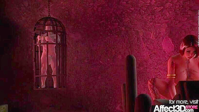 Vampire girl riding the cock of a tied up futanari slave