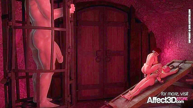 Vampire girl riding the cock of a tied up futanari slave