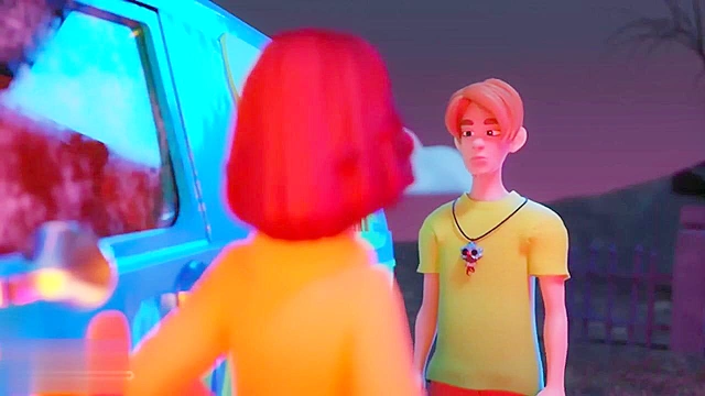 Wilma sucks Shaggy's cock in graveyard till covered in jizz