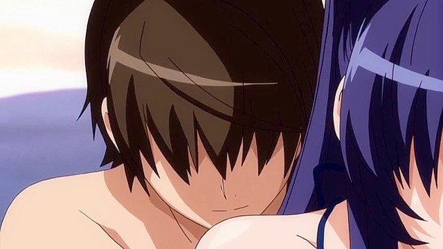 Pervy guy fucks his busty cousin on the beach while people watch