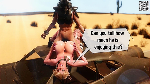 Mad Mom with huge tits fucks mad max bikers in 3D threesome