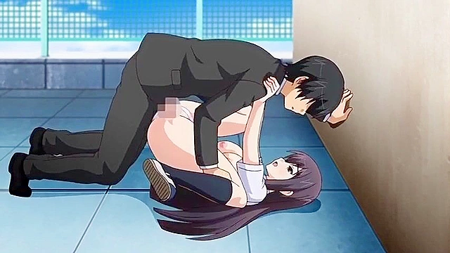 Free Friends 2 ep3 - Busty anime schoolgirl gets fucked by brother in men's bathroom