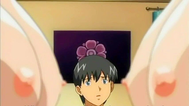 Two busty hentai girls fight over a pervy guy who fucks both of them in threesome