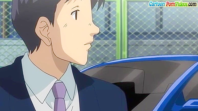 Horny teen goes to hentai maid parlor and gets a boobjob and doggy fuck