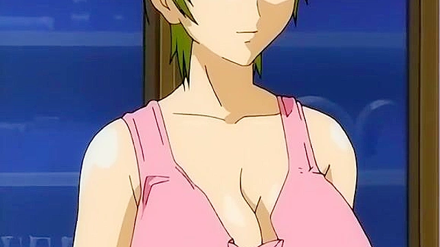 Busty anime girl with big tits gets gangbanged in her hairy pussy and mouth