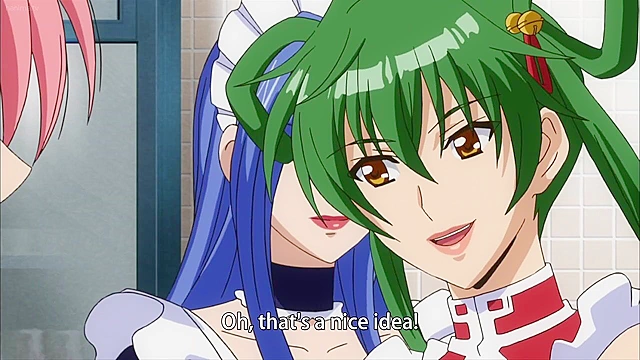 Maid-san Bouncing Tits 2 - Busty hentai maids serve food off their huge tits