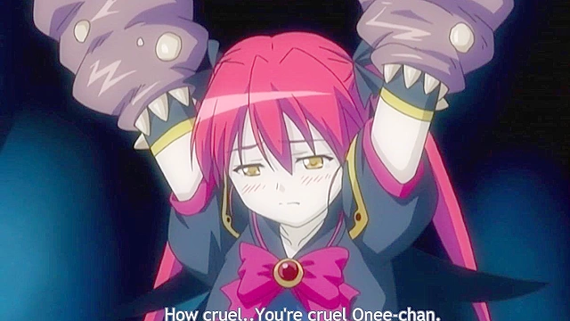 Cute maid gets all her holes plugged by an anime demon tentacles