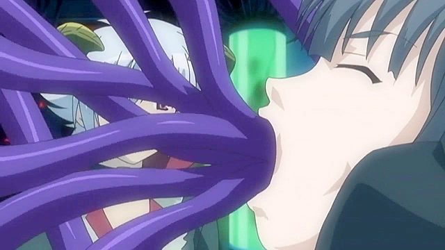 Cute maid gets all her holes plugged by an anime demon tentacles