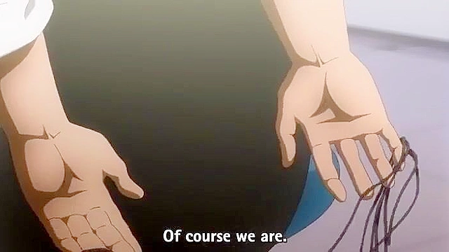 Two busty hentai girls use their big boobs to give a double boobjob