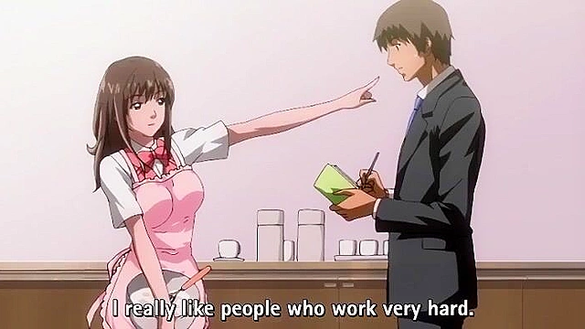 Two busty hentai girls use their big boobs to give a double boobjob