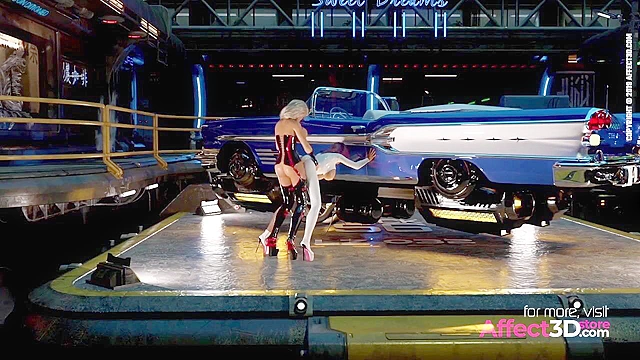 Big tits futanri babes threesome fucking in a 3D animation