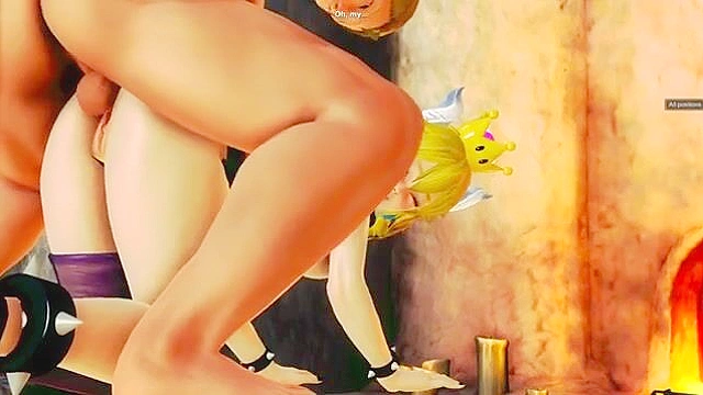 3D animated Bowsette pov titfuck and doggy style