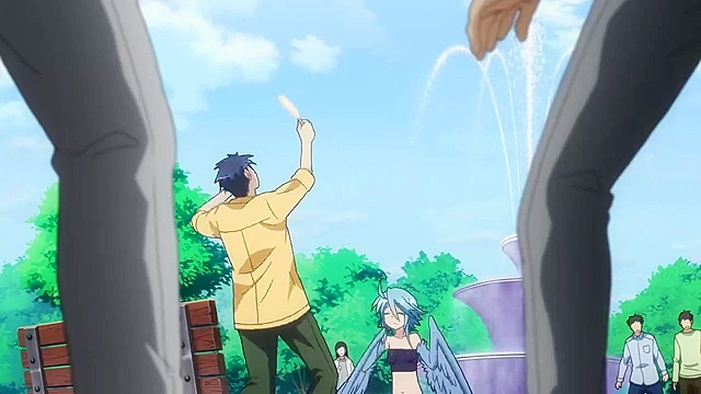 Serpent babe fights with bird lady and her anime titties pop out