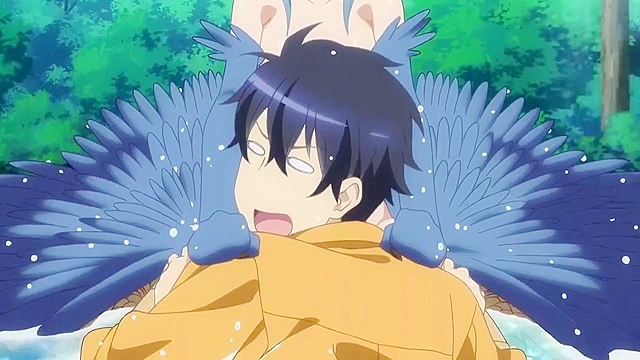 Serpent babe fights with bird lady and her anime titties pop out