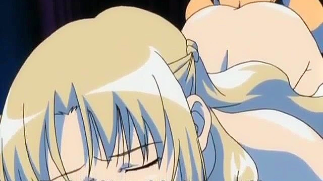 Hentai blonde with giant tits get rammed doggy style while creepy dude watches