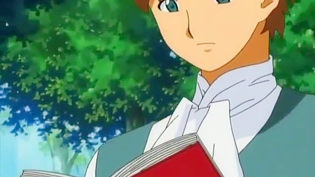 Hentai blonde with giant tits get rammed doggy style while creepy dude watches