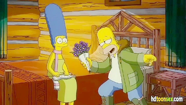 Cartoon XXX Scene with Homer Fucking Marge from The Simpsons Movie