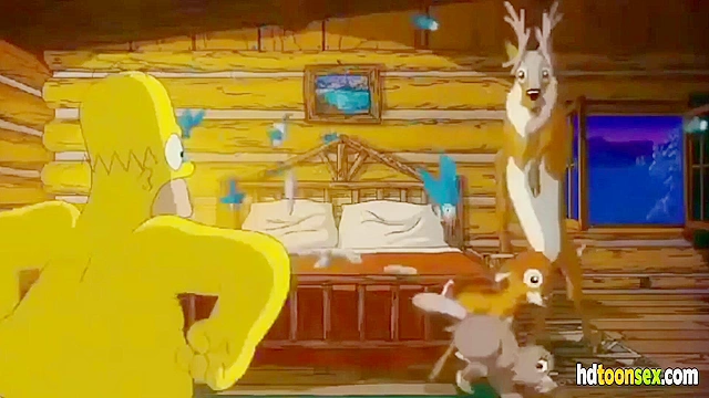 Cartoon XXX Scene with Homer Fucking Marge from The Simpsons Movie