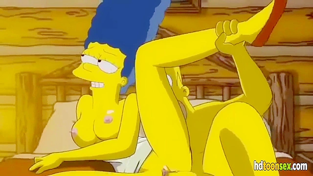 Cartoon XXX Scene with Homer Fucking Marge from The Simpsons Movie