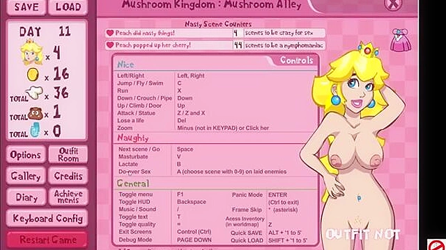 Peaches the horny princess fucks all the mario goombas