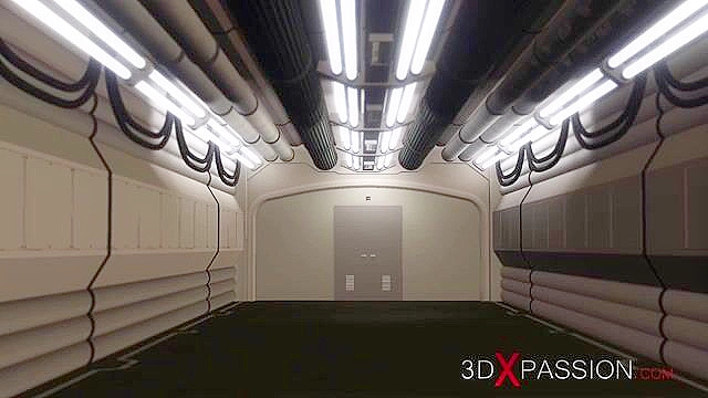 Male android bangs hard a hot woman with big boobs in sci-fi lab