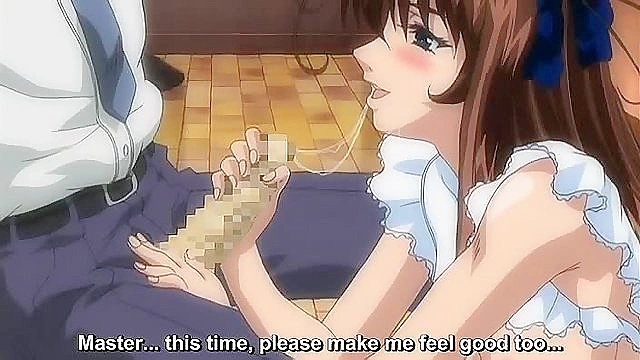 Stretta 1 - Busty maid slave gives a wet blowjob at full service maid cafe