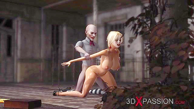 Scary Joker fucks hard a sexy teen clown lady in an abandoned boy scout camp