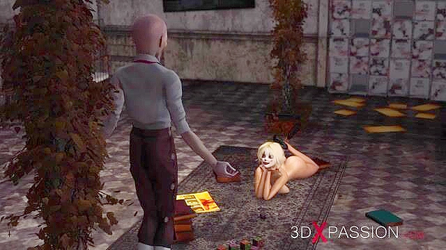 Scary Joker fucks hard a sexy teen clown lady in an abandoned boy scout camp