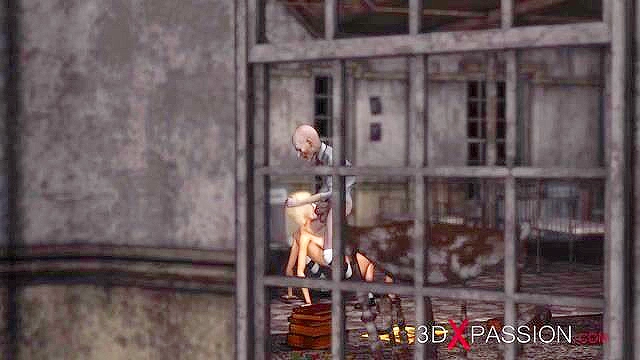 Scary Joker fucks hard a sexy teen clown lady in an abandoned boy scout camp