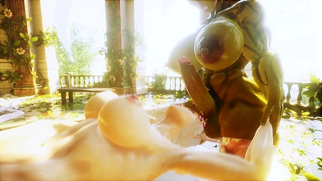 Orc with a big futa cock slams it deep in to a busty white elf